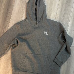 Under Armour Dark Gray Pullover Hoodie with White Logo